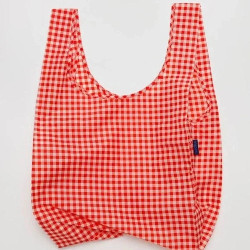 NWT Standard BAGGU Reusable Tote Bag – Red Gingham - Picture 4 of 8